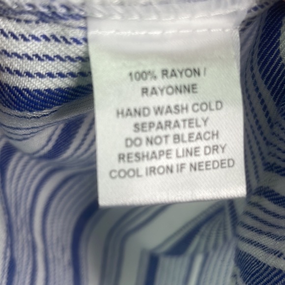 Supply & Demand Size Medium Blue & White Off the Shoulder Swing Top with Strap - Picture 7 of 10